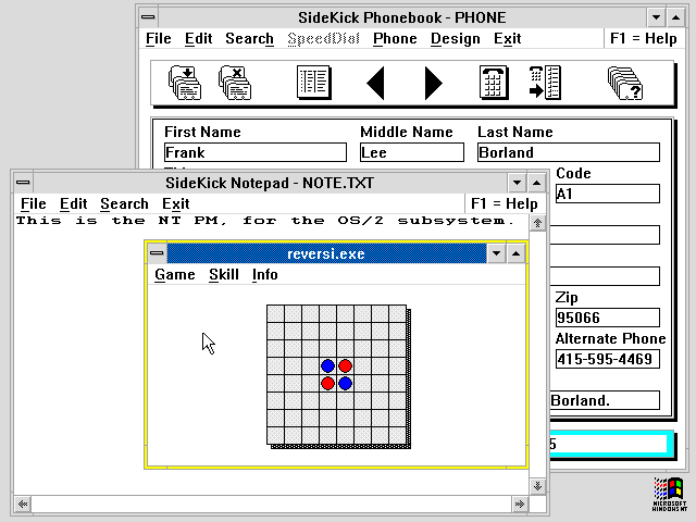 Sidekick and Reversi running in PM